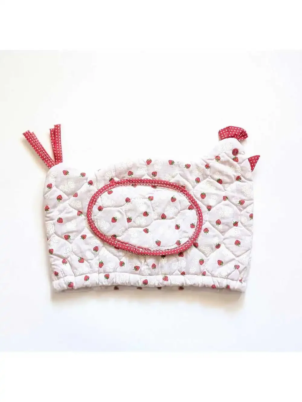 Vintage Handmade Tea Cozy and Coaster Set - Quilted Chicken Teapot Cover